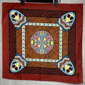 Navajo Style Southwestern Bandana Scarf NWOT Cotton Polyester 22.5" x 21"